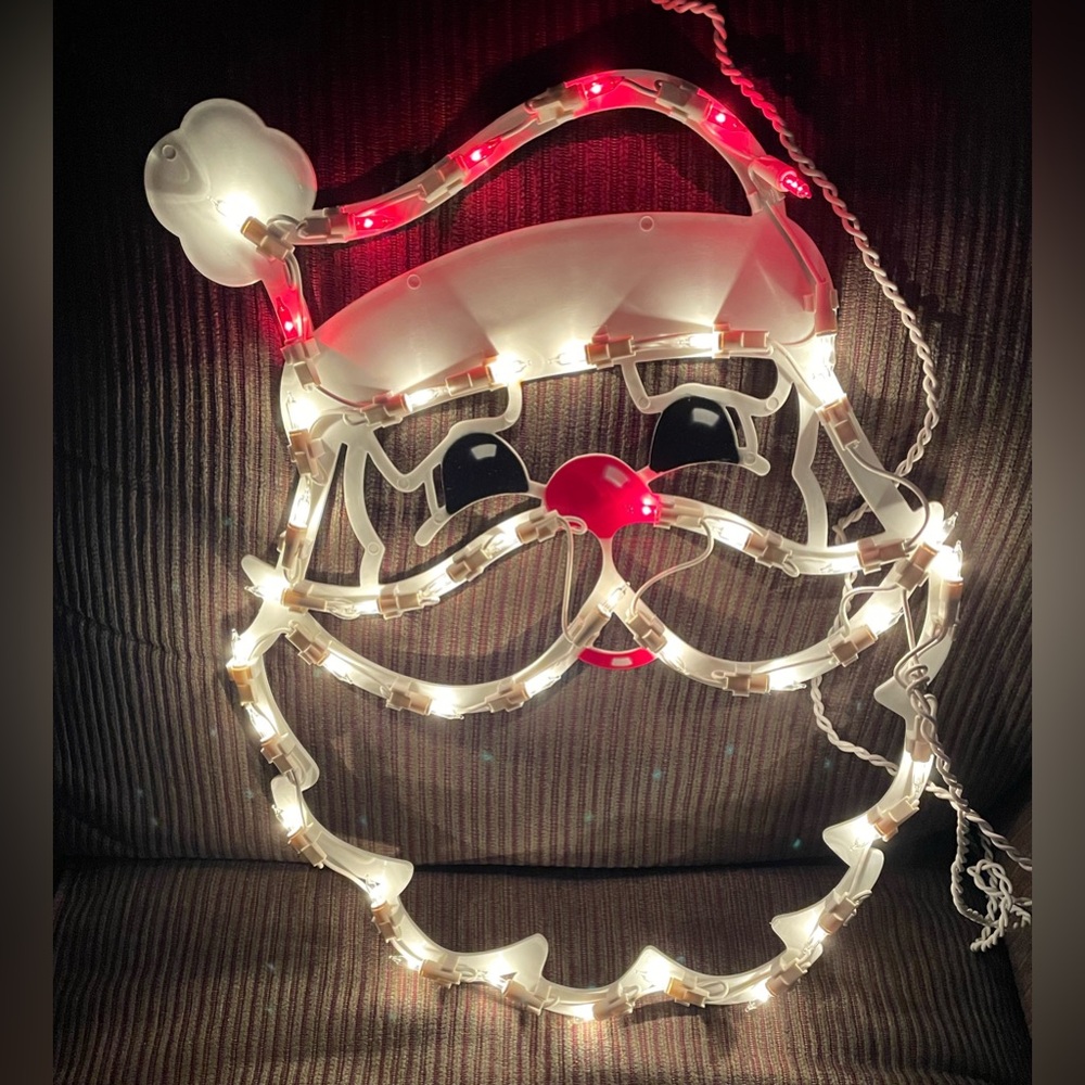 Impact Plastics Santa Shaped Christmas Light Holiday Decoration Rare Vintage 18”